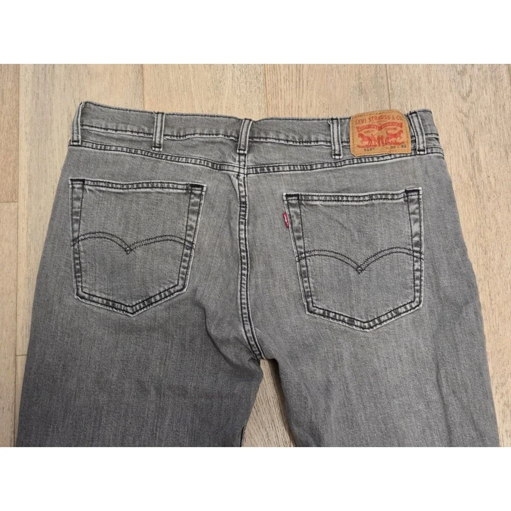 Levi’s 514 Straight Leg Jeans Mens 38x32 Gray Wash Mid Rise Classic Fit Denim